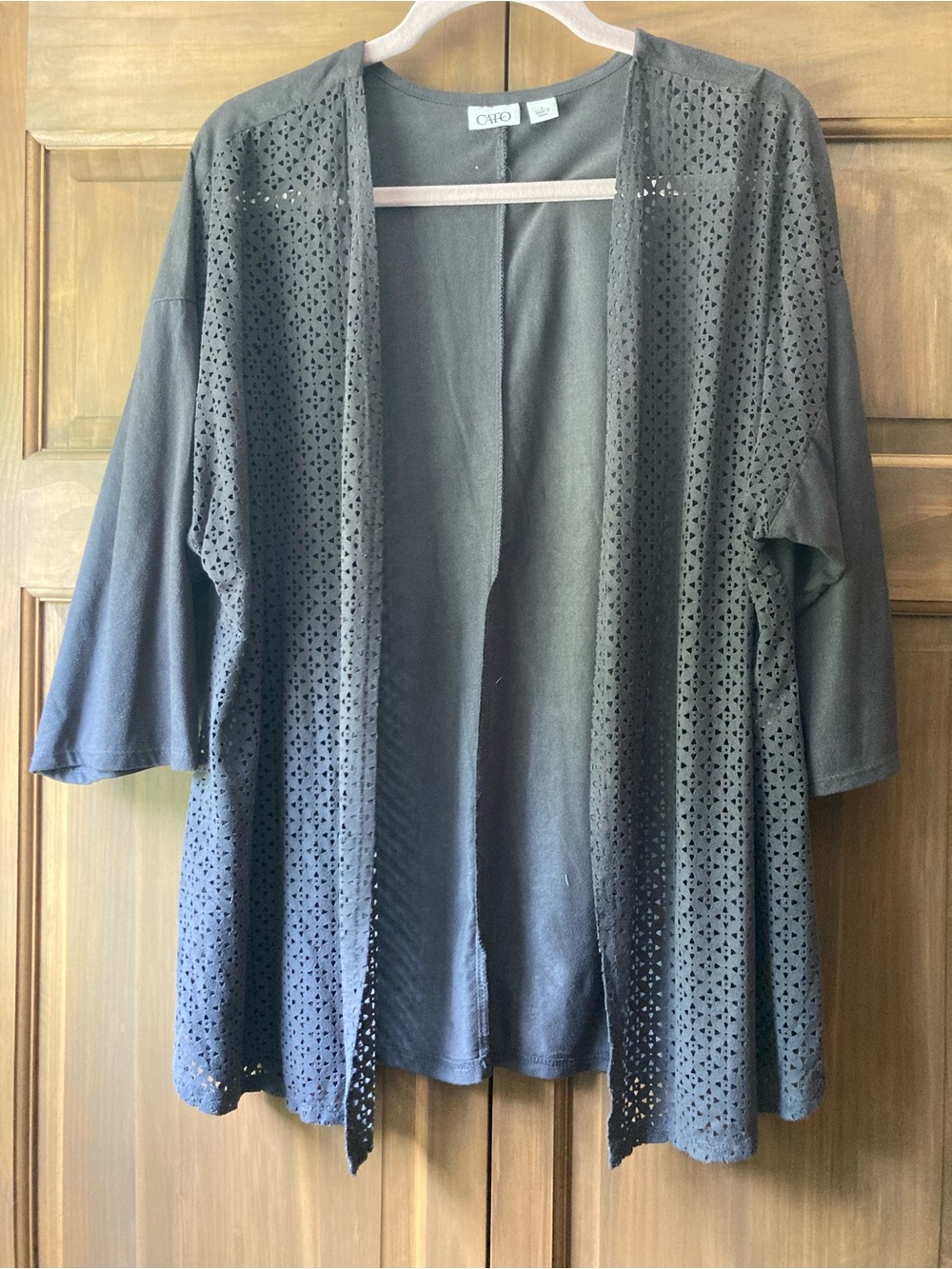 Cato Dark Gray-Brown Open Cardigan/Jacket Large